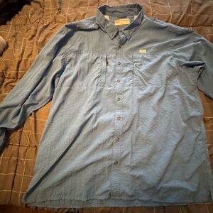 Drake Men's Blue Casual Button Down Shirt